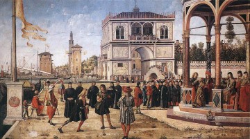 Vittore Carpaccio Painting - The Ambassadors Return to the English Court Vittore Carpaccio